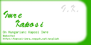 imre kaposi business card